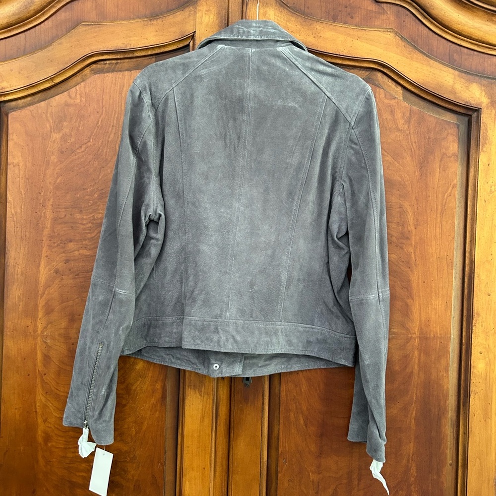 NWT NEW Nordstrom Blank NYC Gray Suede Moto Jacket Large L - Picture 3 of 5